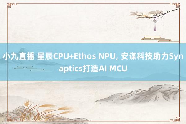 小九直播 星辰CPU+Ethos NPU, 安谋科技助力Synaptics打造AI MCU