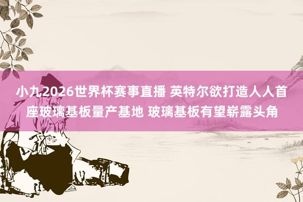 小九2026世界杯赛事直播 英特尔欲打造人人首座玻璃基板量产基地 玻璃基板有望崭露头角