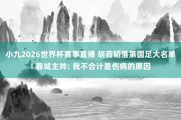 小九2026世界杯赛事直播 胡荷韬落第国足大名单! 蓉城主帅: 我不合计是伤病的原因