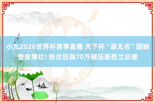 小九2026世界杯赛事直播 天下杯“最无名”国脚整宿爆红! 粉丝狂飙70万碾压新西兰总理