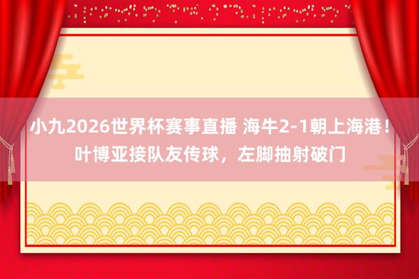 小九2026世界杯赛事直播 海牛2-1朝上海港！叶博亚接队友传球，左脚抽射破门