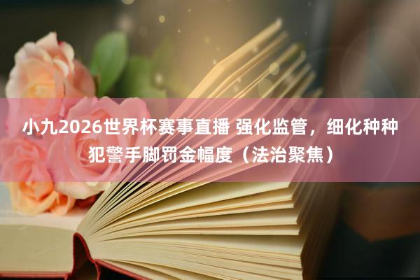 小九2026世界杯赛事直播 强化监管，细化种种犯警手脚罚金幅度（法治聚焦）