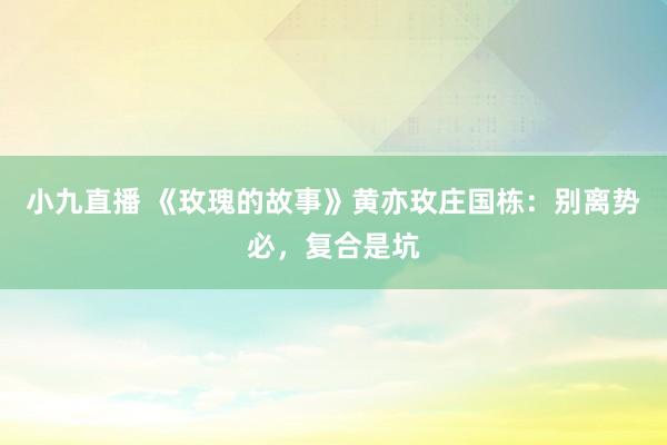 小九直播 《玫瑰的故事》黄亦玫庄国栋：别离势必，复合是坑