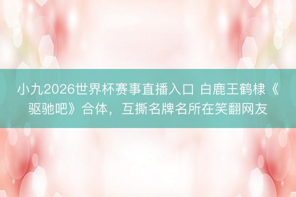 小九2026世界杯赛事直播入口 白鹿王鹤棣《驱驰吧》合体，互撕名牌名所在笑翻网友
