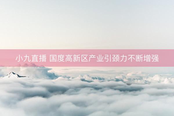 小九直播 国度高新区产业引颈力不断增强